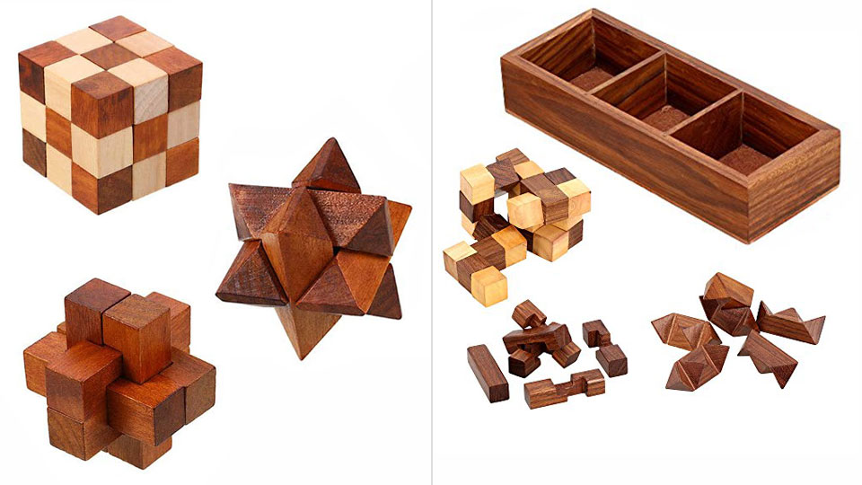 Handcrafted Wooden Puzzles With Box Handcrafted Wooden Puzzles With Box