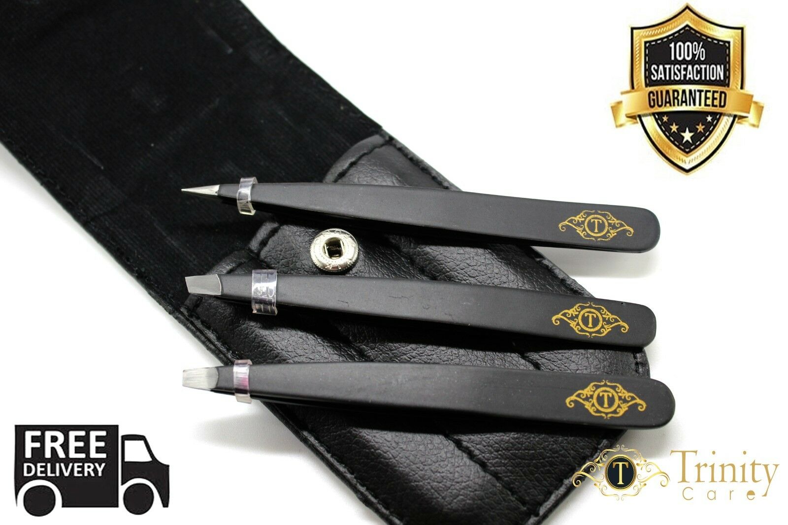 Tweezers Set 3-Piece Professional Stainless Steel Eyebrow Hair Pluckers Tweezers Set 3-Piece Professional Stainless Steel Eyebrow Hair Pluckers